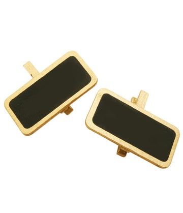 Sáček 6 miniaturních břidlic na zlatých kovových klipech 4 x 2 cm