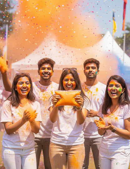 500g sáček fluorescenčně oranžového prášku s efektem Holi