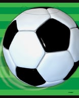 Sacs de fête en plastique foot pour enfants noir et blanc sur fond vert