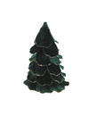 Sapin de Noël velours vert foncé et or 12 x 16 cm
