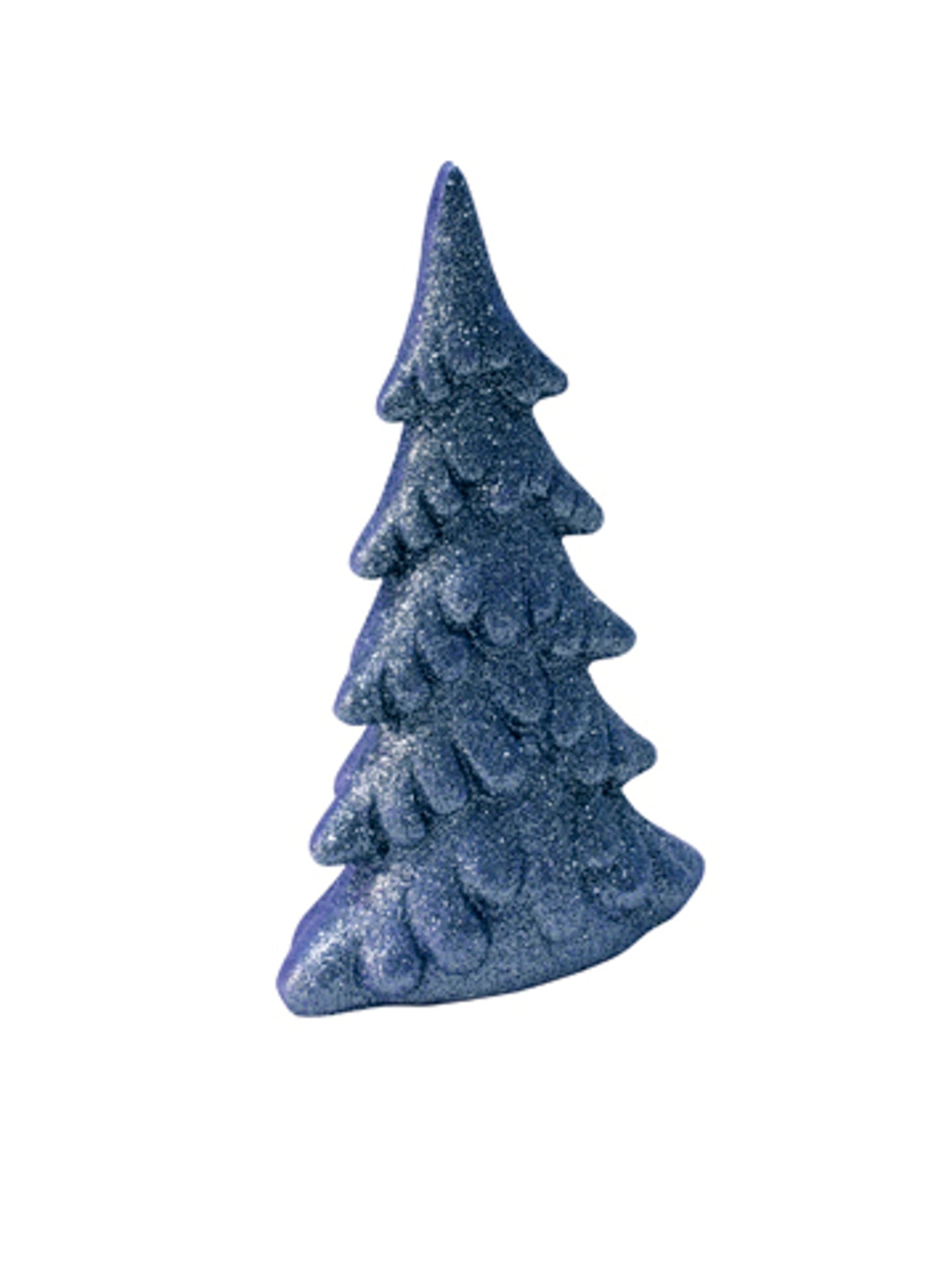 Malý tmavě modrý třpytivý strom z pryskyřice 13 cm