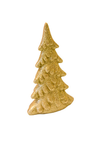 Zlatý třpytivý pryskyřičný strom 13 cm Vánoční dekorace