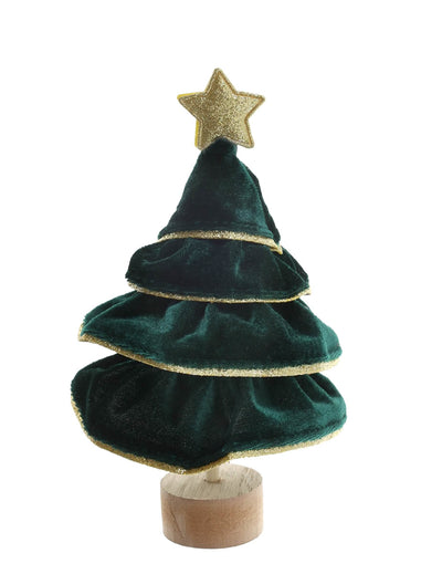 Třpytivý stromeček tmavě zelený 7 x 12 cm