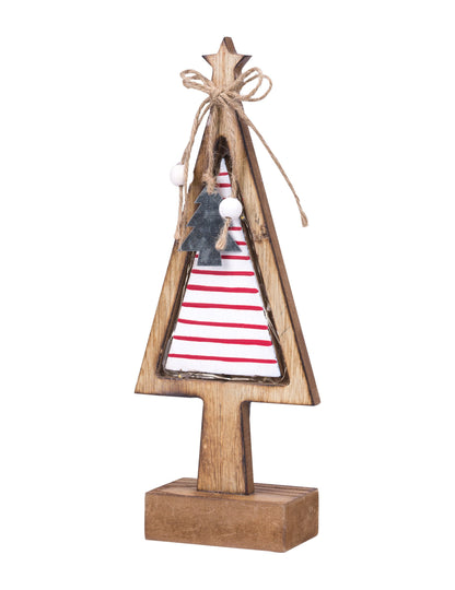 Jedle na osvětleném dřevěném podstavci 27 cm Vánoční dekorace