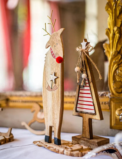 Jedle na osvětleném dřevěném podstavci 27 cm Vánoční dekorace