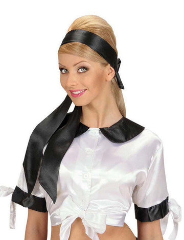 Černá saténová čelenka pro ženy