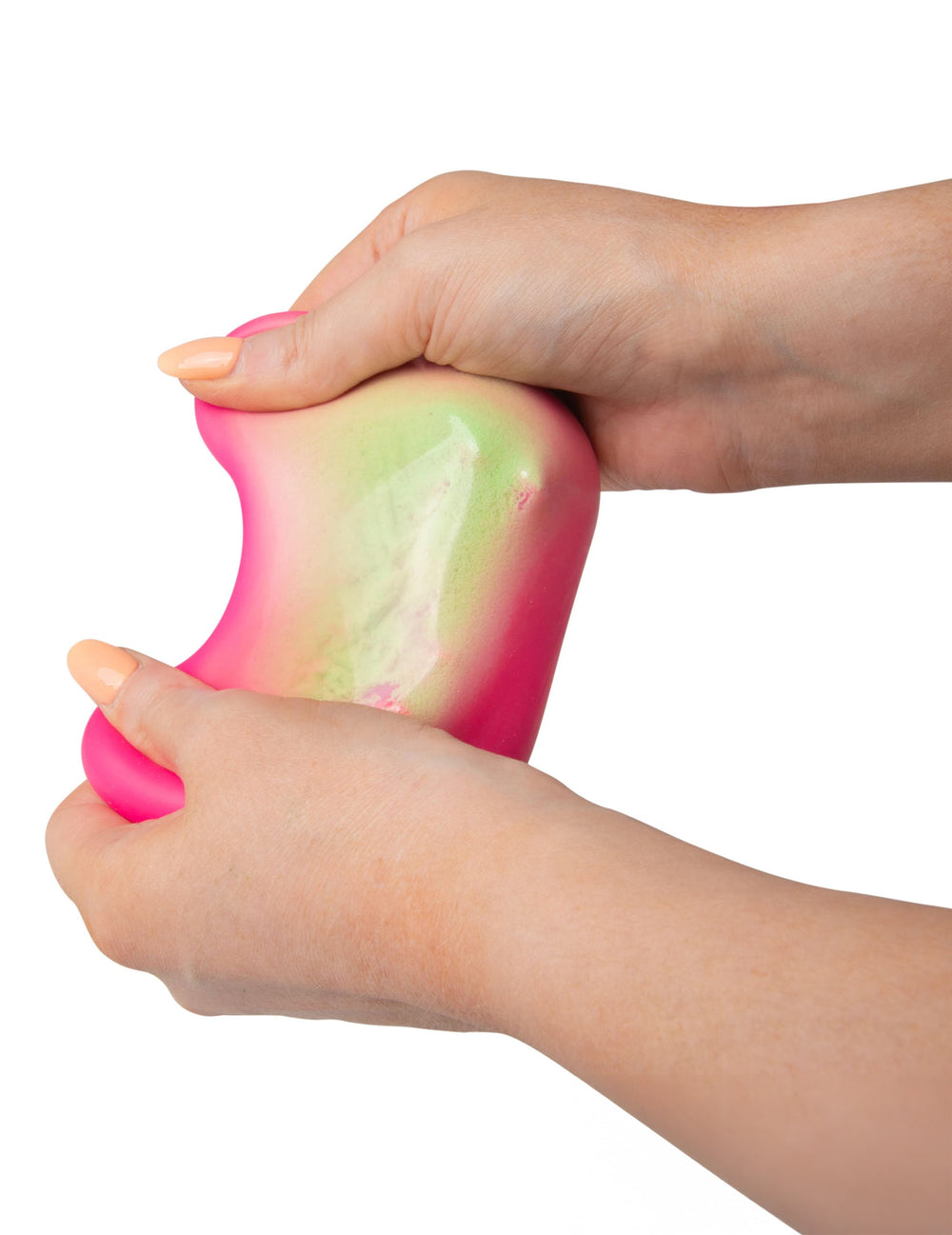 Boule anti stress Scrunchems étirable rose et vert fluo