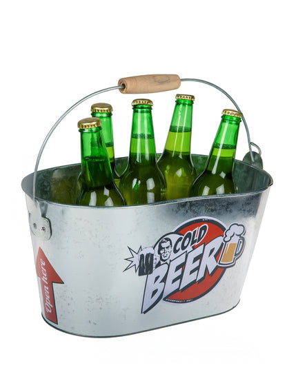 Kovový kbelík na studené pivo