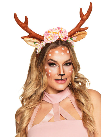 Dámská čelenka s květinovým motivem jelena