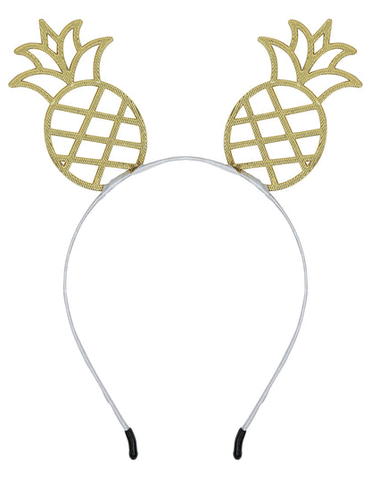 Vue d'ensemble du serre-tête ananas en métal pour adulte