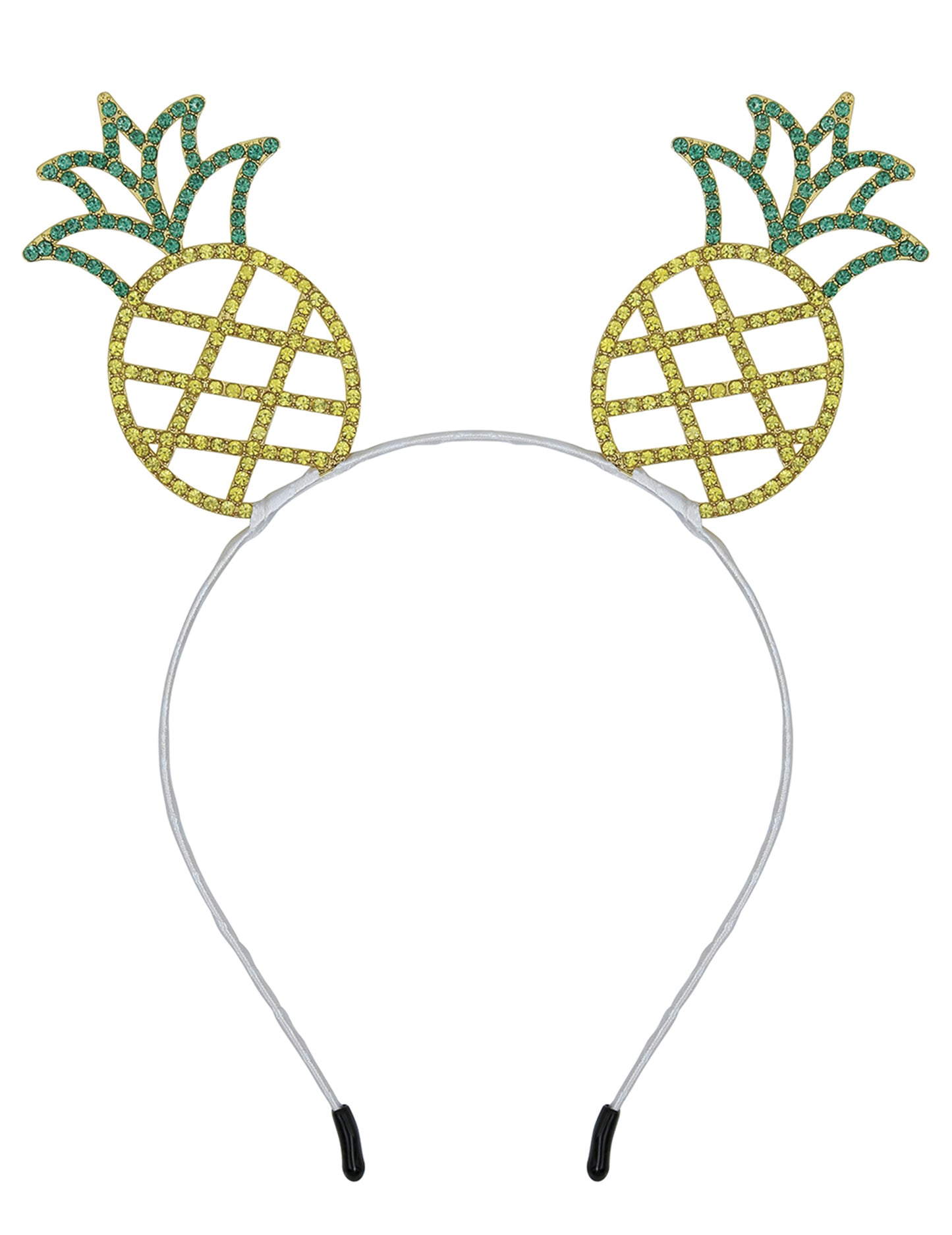 Vue de face du serre-tête ananas en métal pour adulte