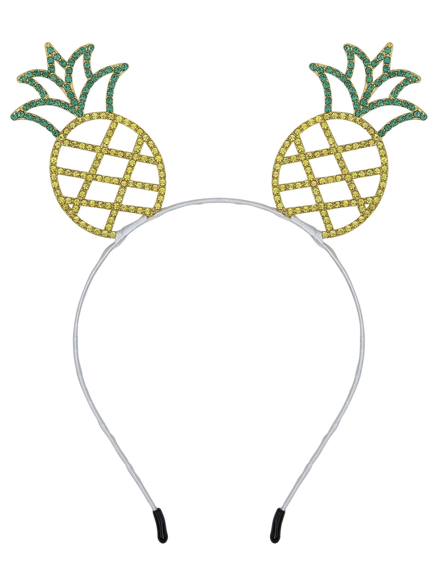 Vue de face du serre-tête ananas en métal pour adulte