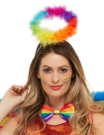 Čelenka pro dospělé s vícebarevným andělským svatozářem