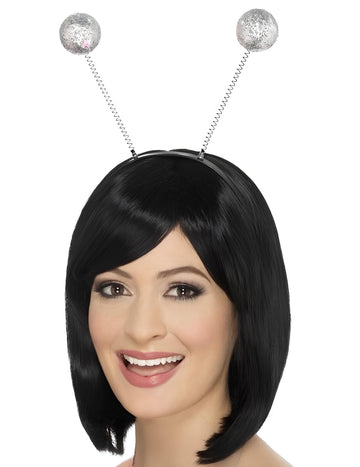 Serre-tête boules paillettées pour adulte argent