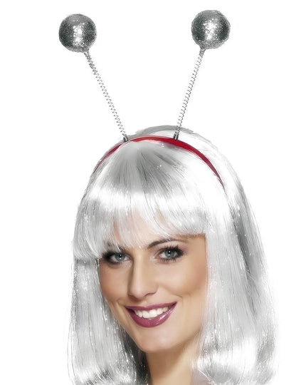 Stříbrná flitrovaná kulatá čelenka pro dospělé