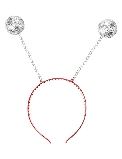 Stříbrná flitrovaná kulatá čelenka pro dospělé