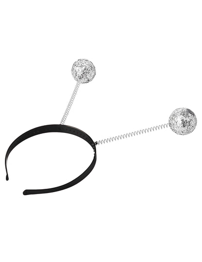 Stříbrná flitrovaná kulatá čelenka pro dospělé