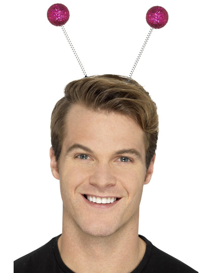 Růžová flitrovaná čelenka s kuličkami pro dospělé