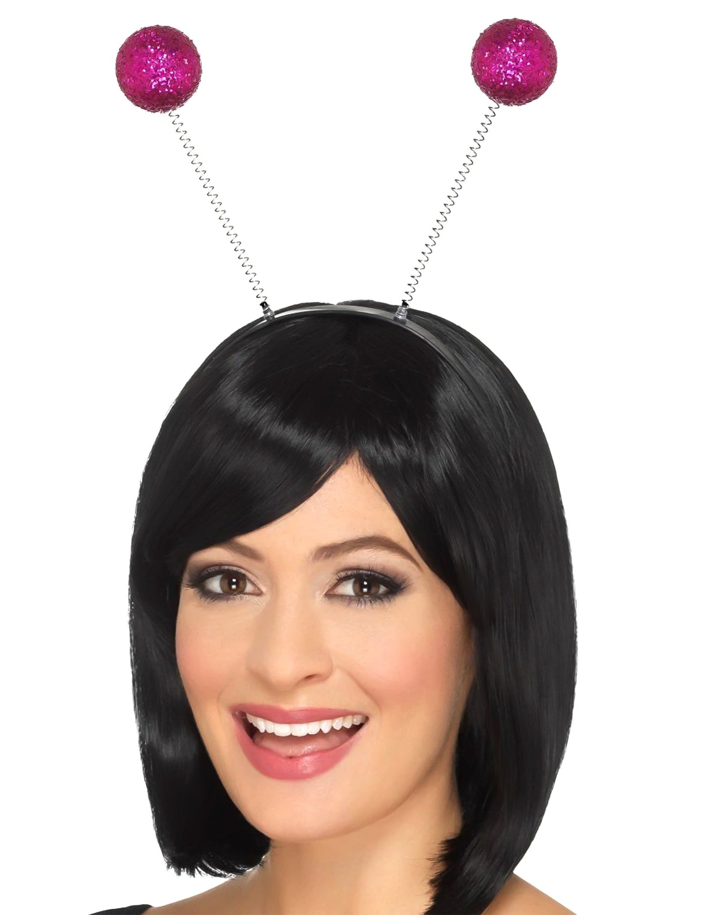 Růžová flitrovaná čelenka s kuličkami pro dospělé