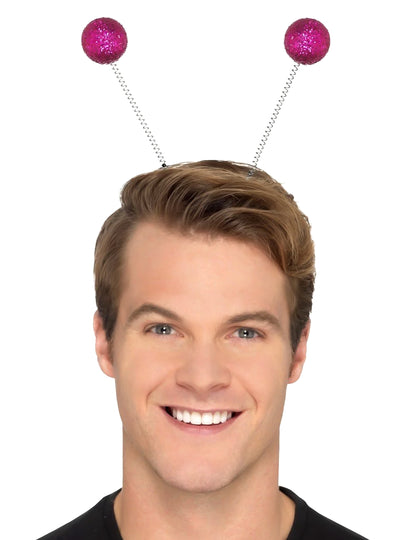 Růžová flitrovaná čelenka s kuličkami pro dospělé