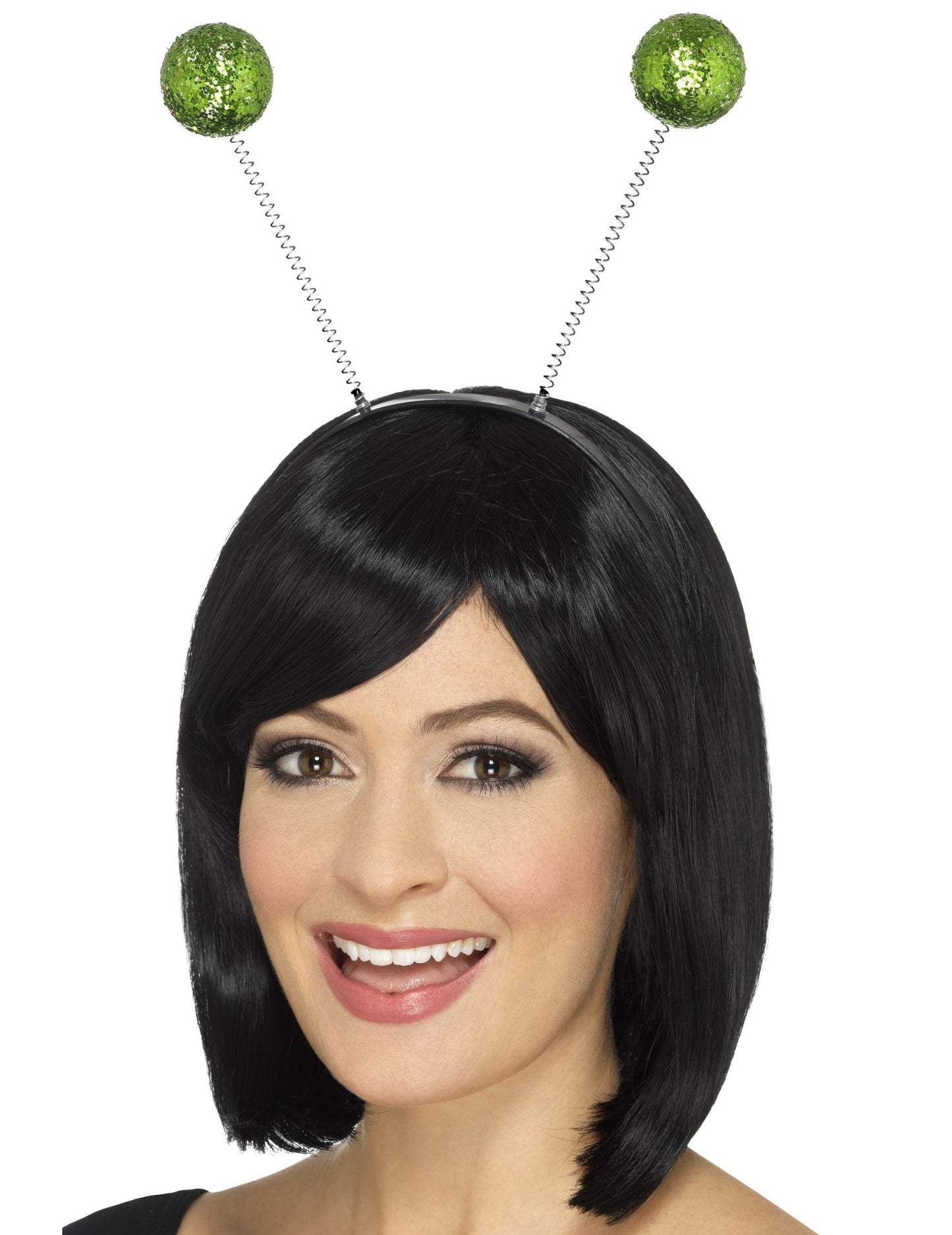 Vue de face du serre-tête boules paillettées