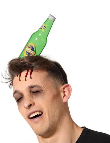 Čelenka pro dospělé s rozbitou pivní lahví