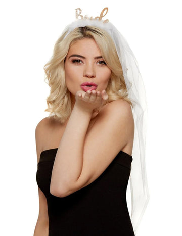 Nevěstina čelenka se závojem pro dospělé EVJF