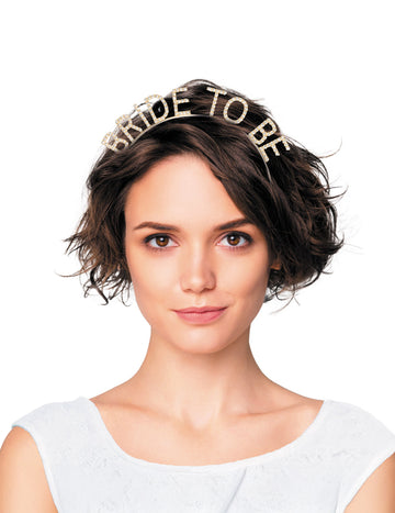 Serre-tête Bride to be pour adulte doré à paillettes