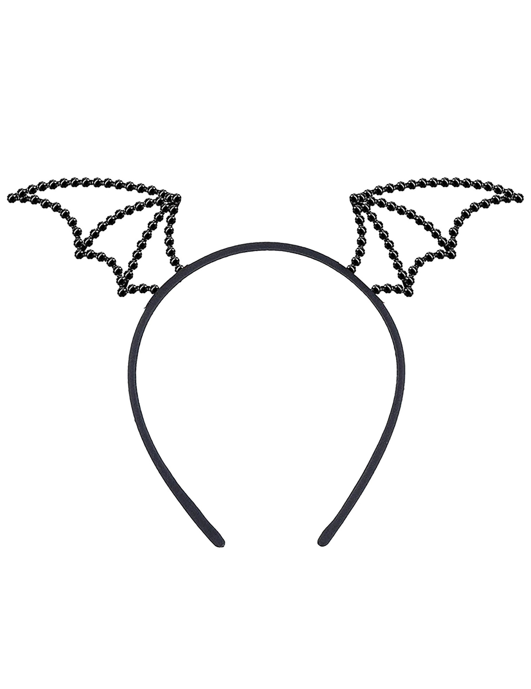 Vue de face du serre-tête chauve-souris à strass