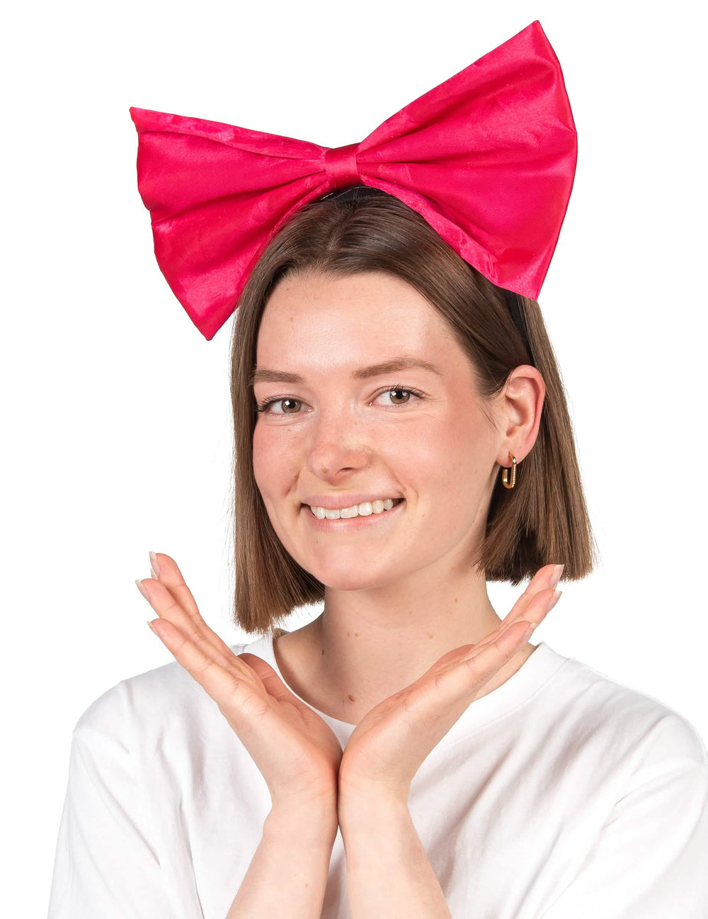 Čelenka s velkou mašlí pro dospělý neon růžová