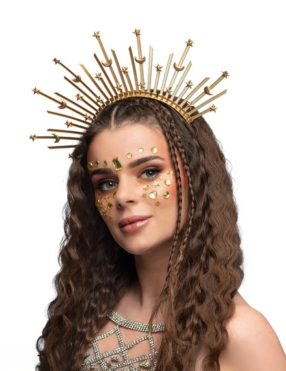 Čelenka pro dospělé s hvězdami a měsícem a svatozářem