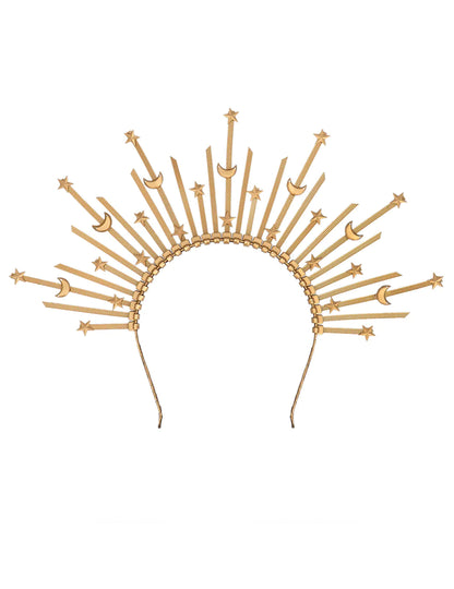 Čelenka pro dospělé s hvězdami a měsícem a svatozářem