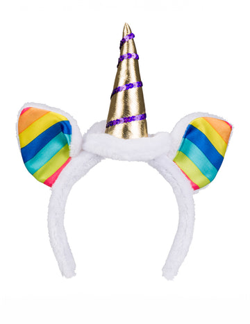 Čelenka s jednorožcem a vícebarevnými ušima pro dospělé