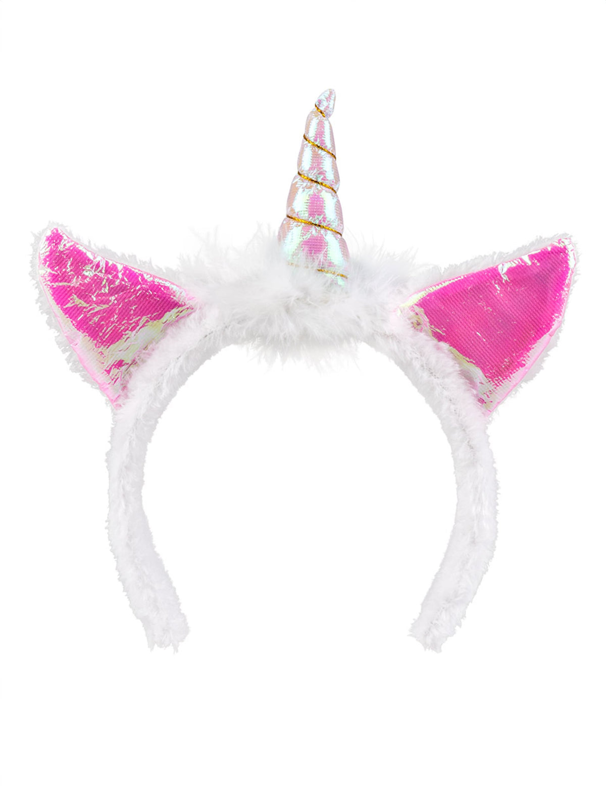Vue de face du serre-tête licorne pour femme