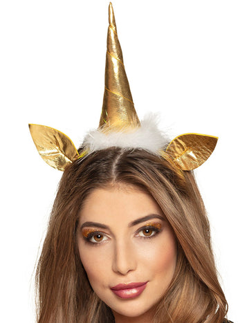 Zlatá čelenka s jednorožcem pro dospělé