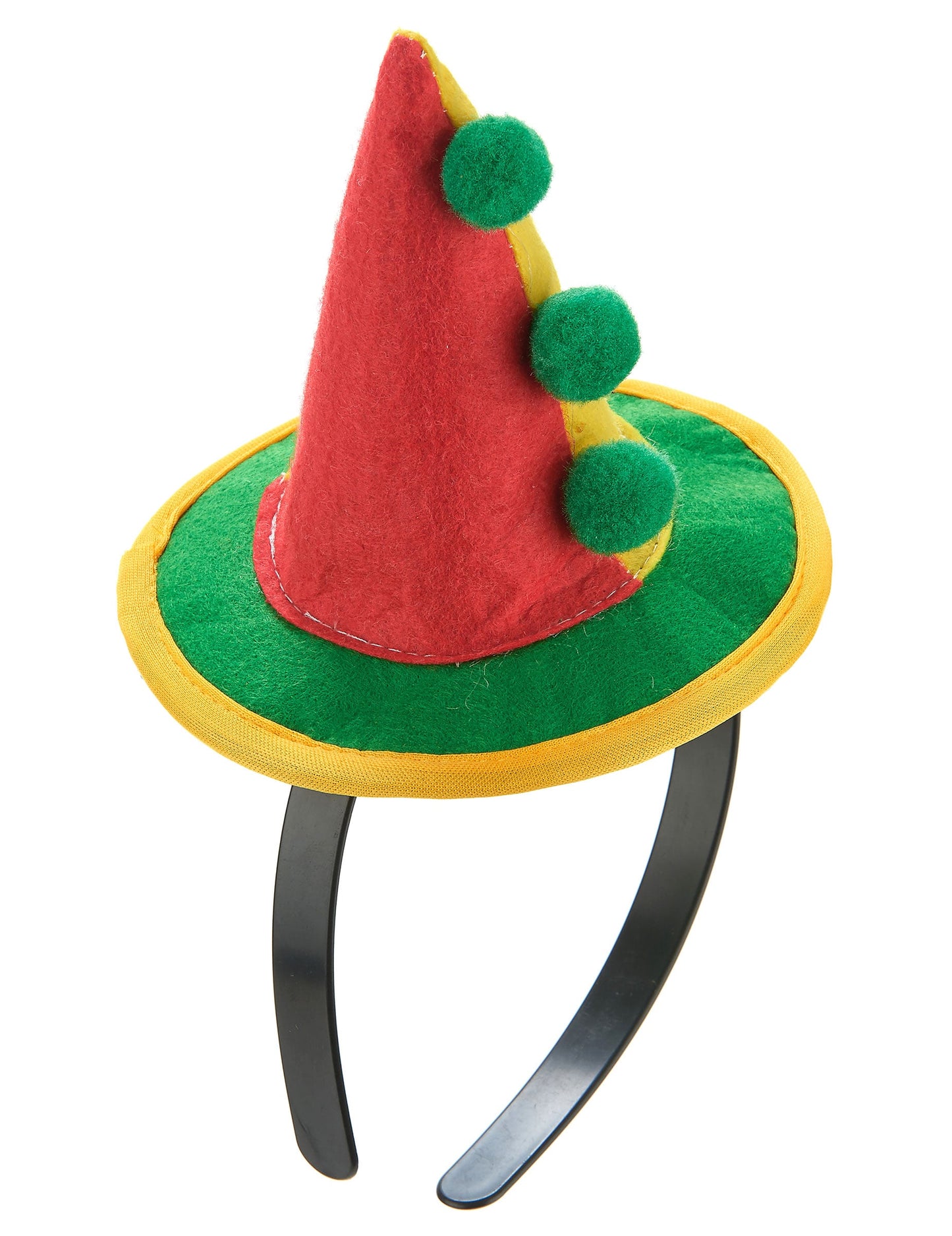 Serre-tête mini chapeau clown pointu adulte