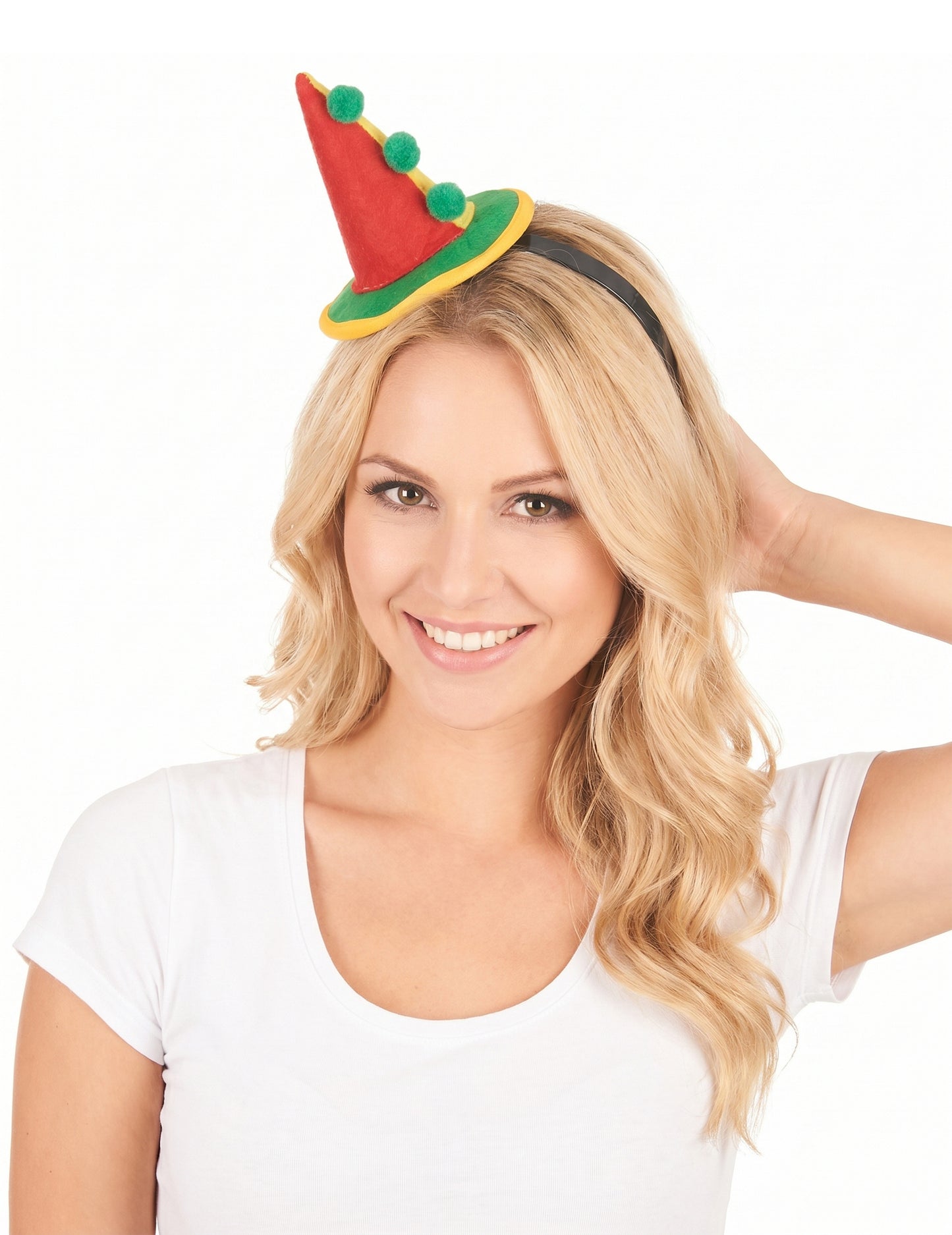 Serre-tête mini chapeau clown pointu adulte