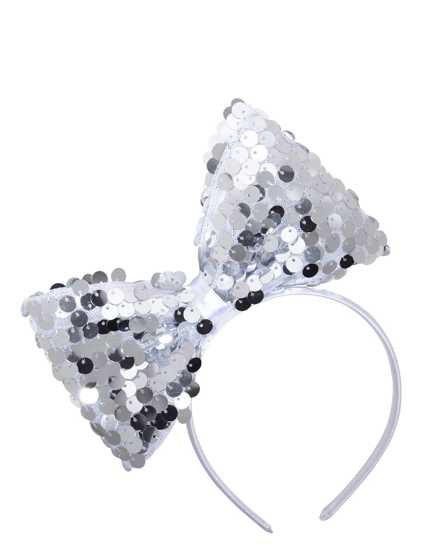 Stříbrná flitrová mašle pro dospělé