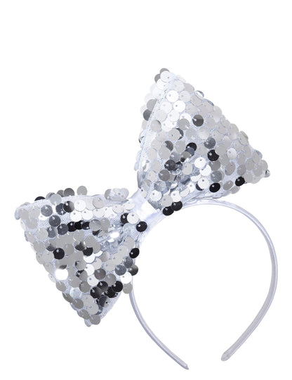 Stříbrná flitrová mašle pro dospělé