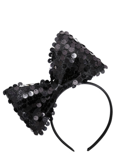 Čelenka pro dospělé s černou flitrovou mašlí