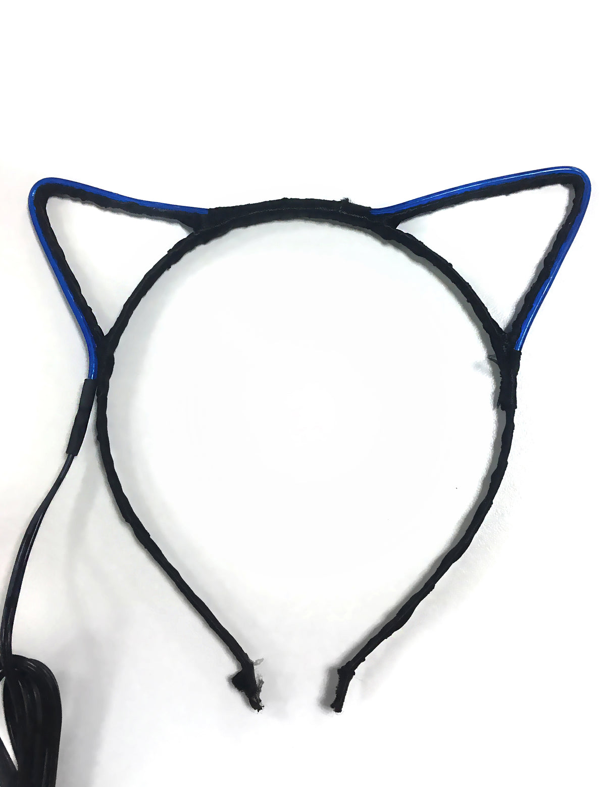 Serre-tête oreilles de chat néon pour adulte bleu