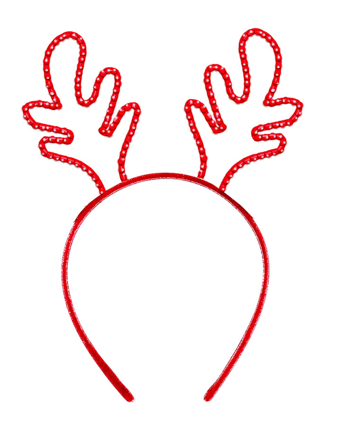 Vánoční čelenka se sobíkem a červenými kamínky