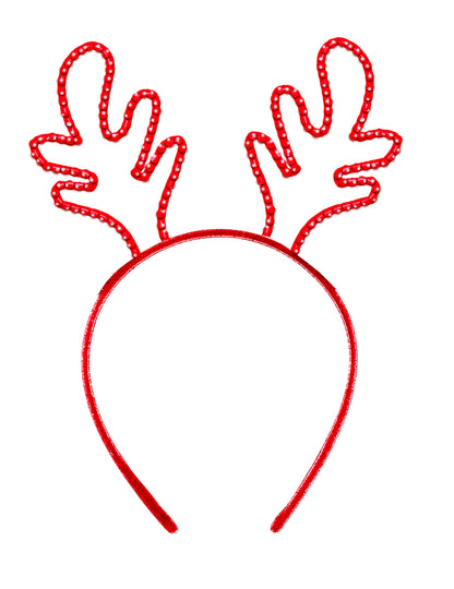 Vánoční čelenka se sobíkem a červenými kamínky