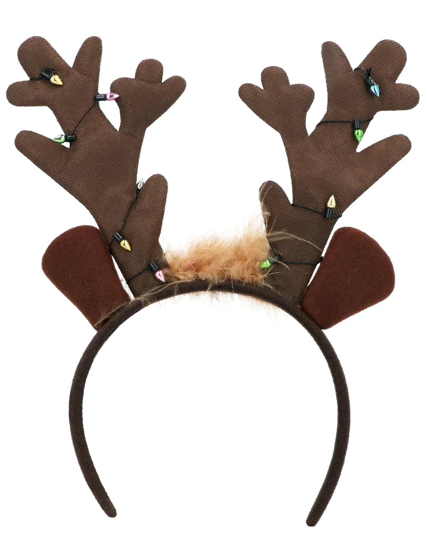Vue de face du serre-tête renne de Noël