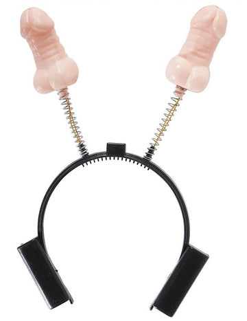 Serre-tête zizi pour adulte lumineux noir et chair