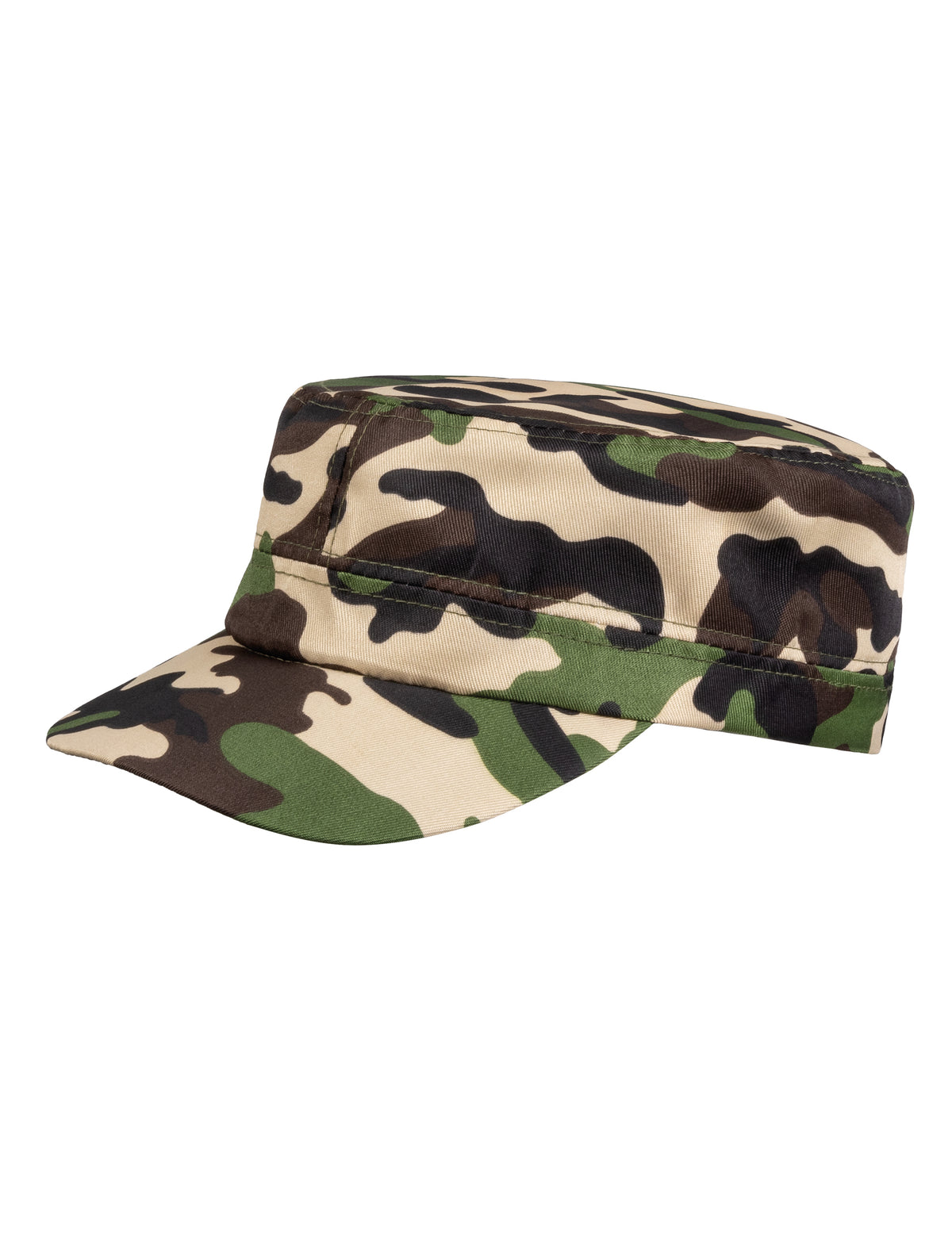 Vue de profil de la casquette camouflage du set accessoires soldat militaire