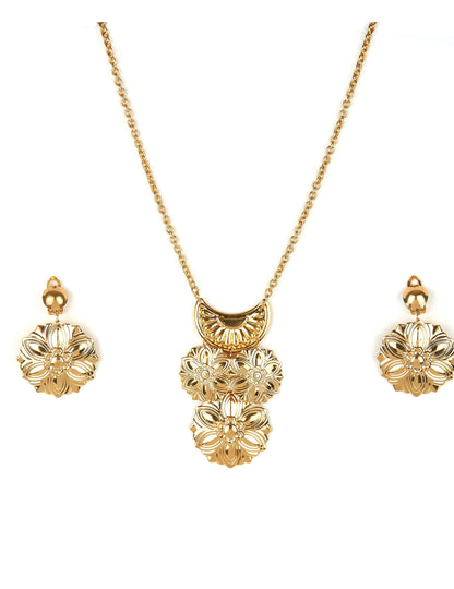 Sada šperků římských pro dospělé zlaté s květinovým vzorem