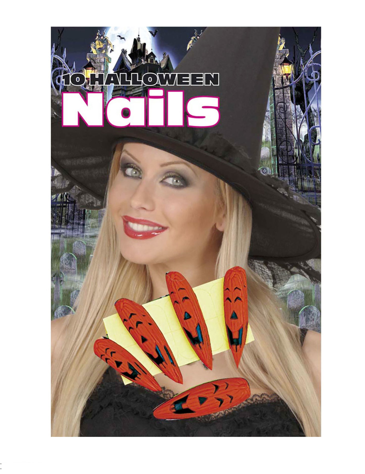 Sada 10 falešných nehtů s dýněmi pro dospělé 