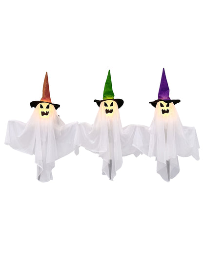 Sada 3 svítících duchů s kolíky 68 cm