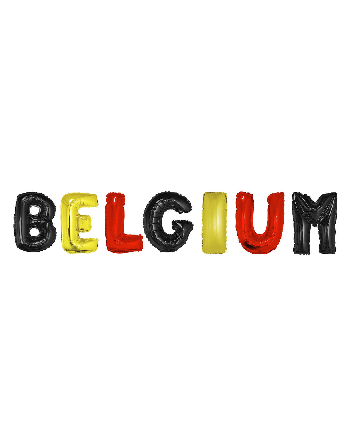 Ballons en aluminium Belgium pour décoration noir jaune et rouge